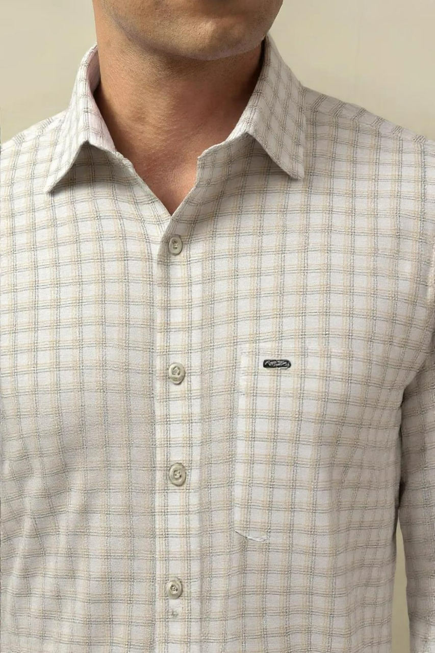 Linen base Chex Shirt #41909