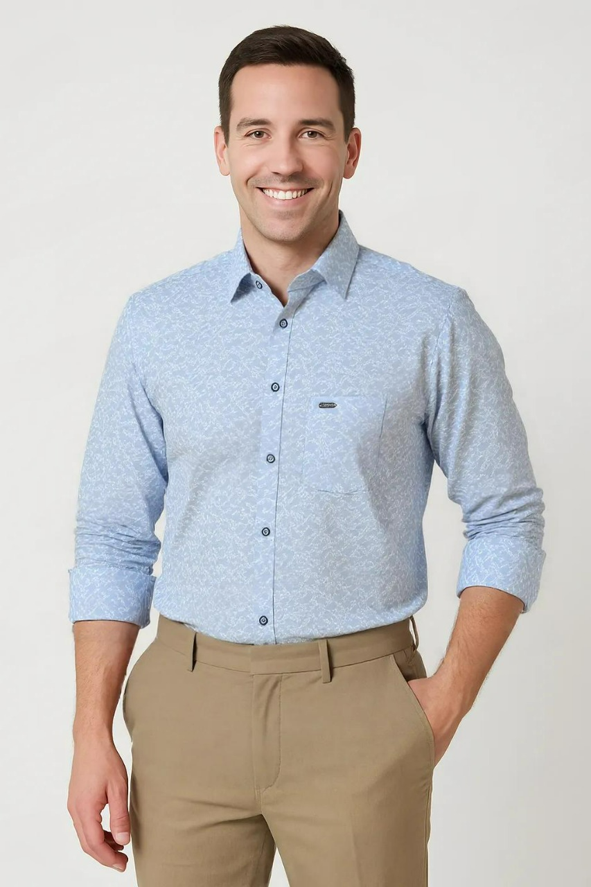 Cotton Satin Printed Shirt #11926