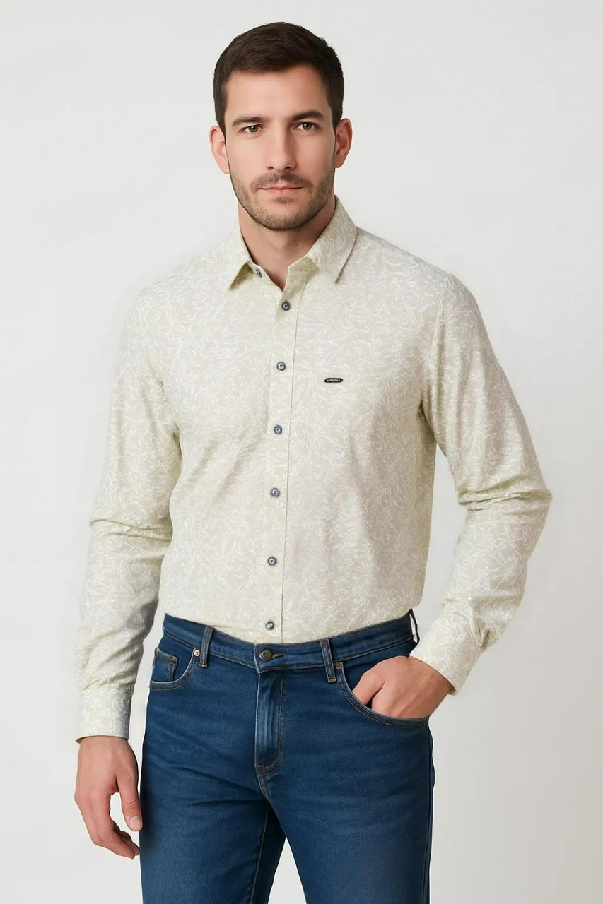 Cotton Satin Printed Shirt #11926