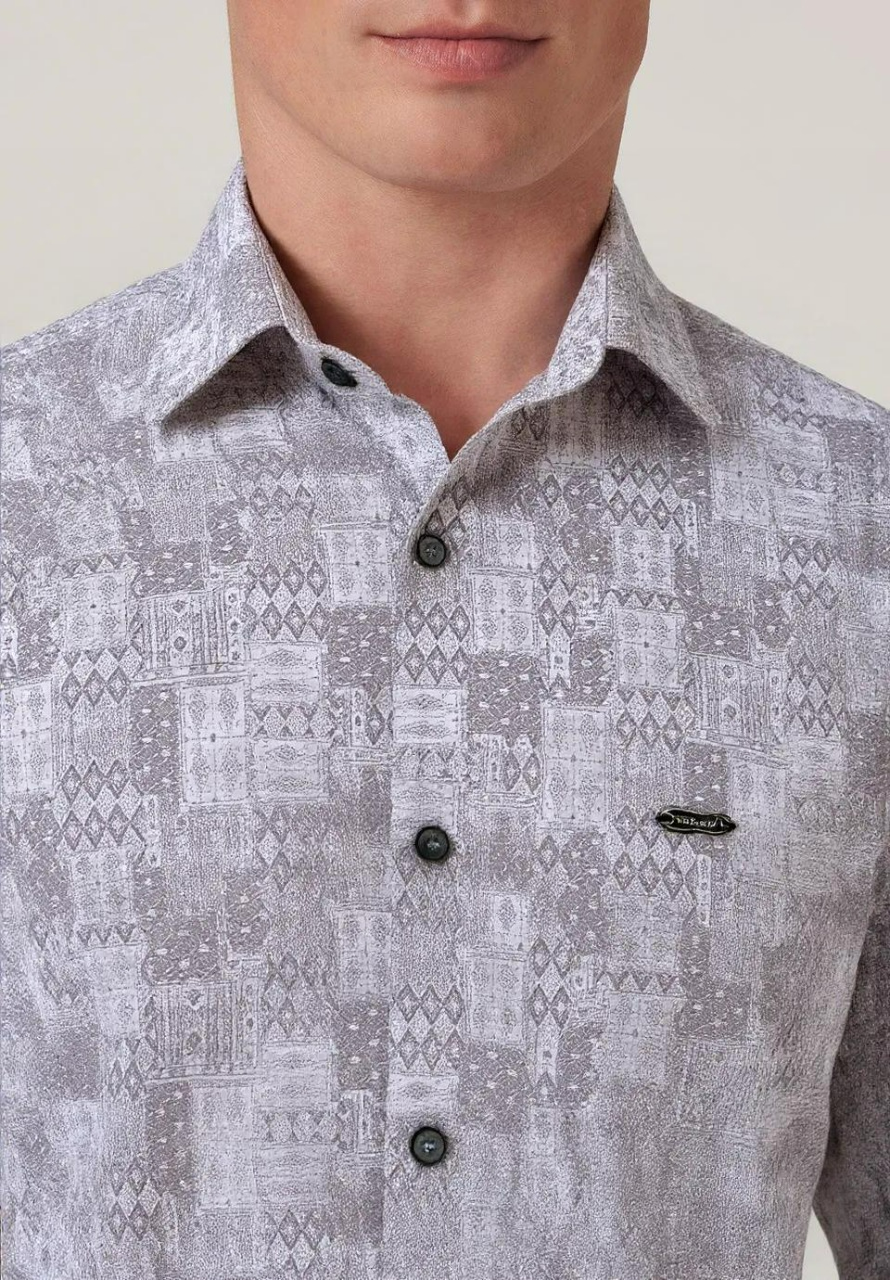 Satin Fine Printed Shirt #11944