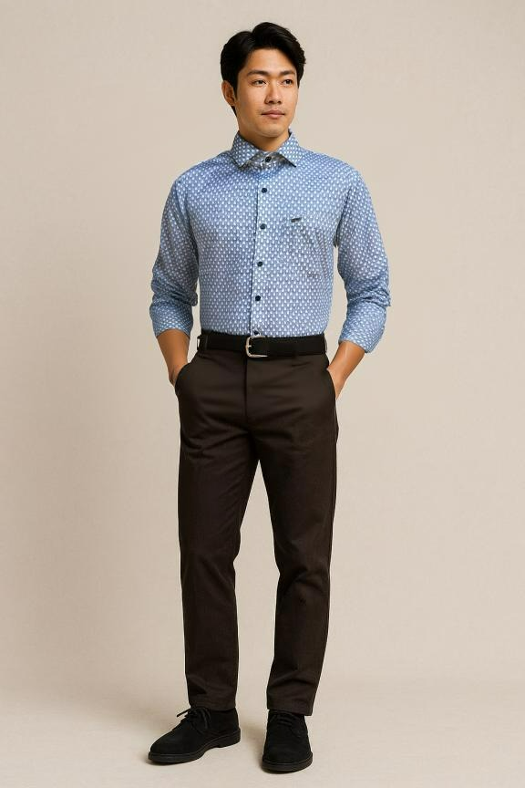 Cotton Satin Printed Shirt #11928