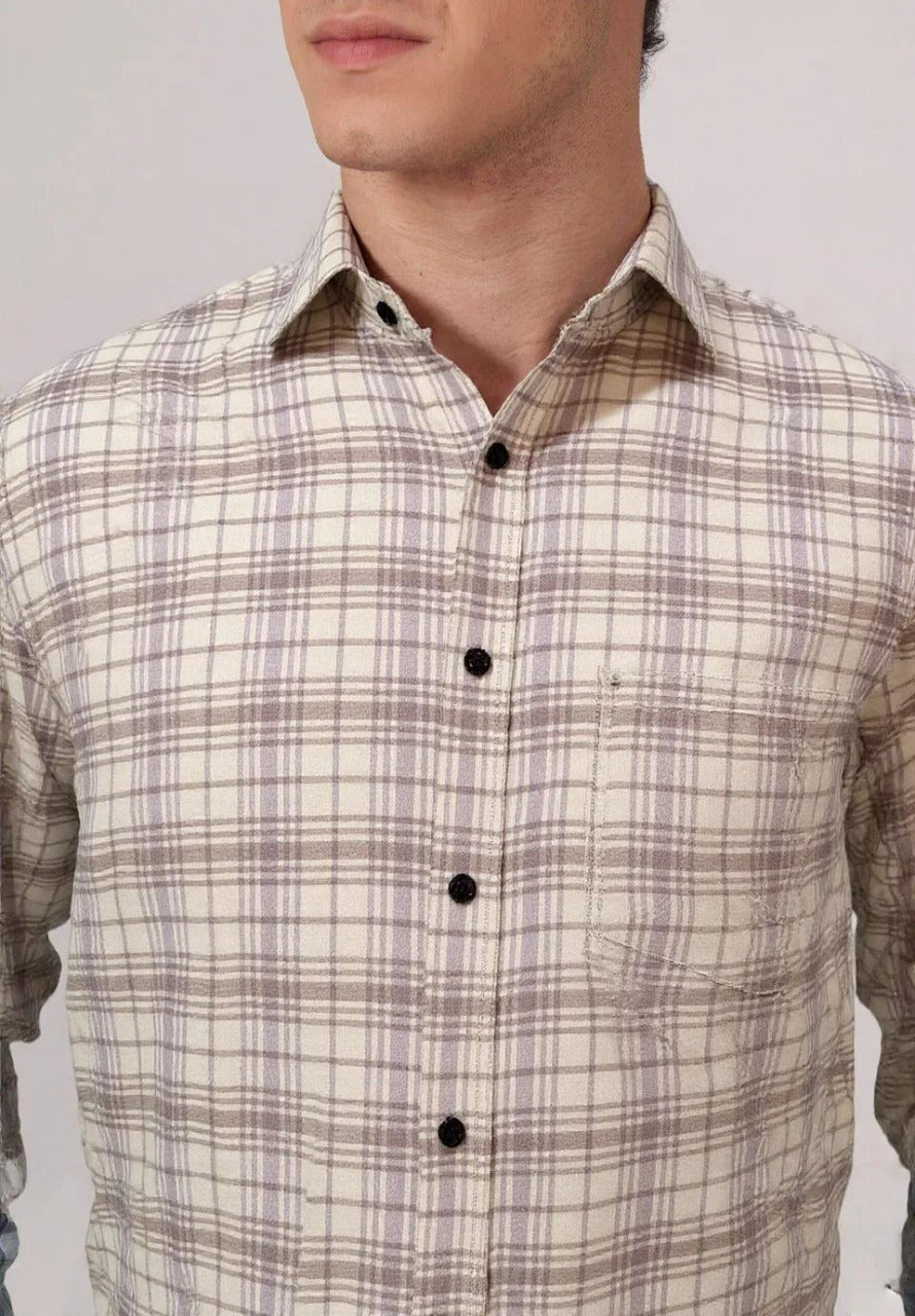 Satin Chex Shirt #41624