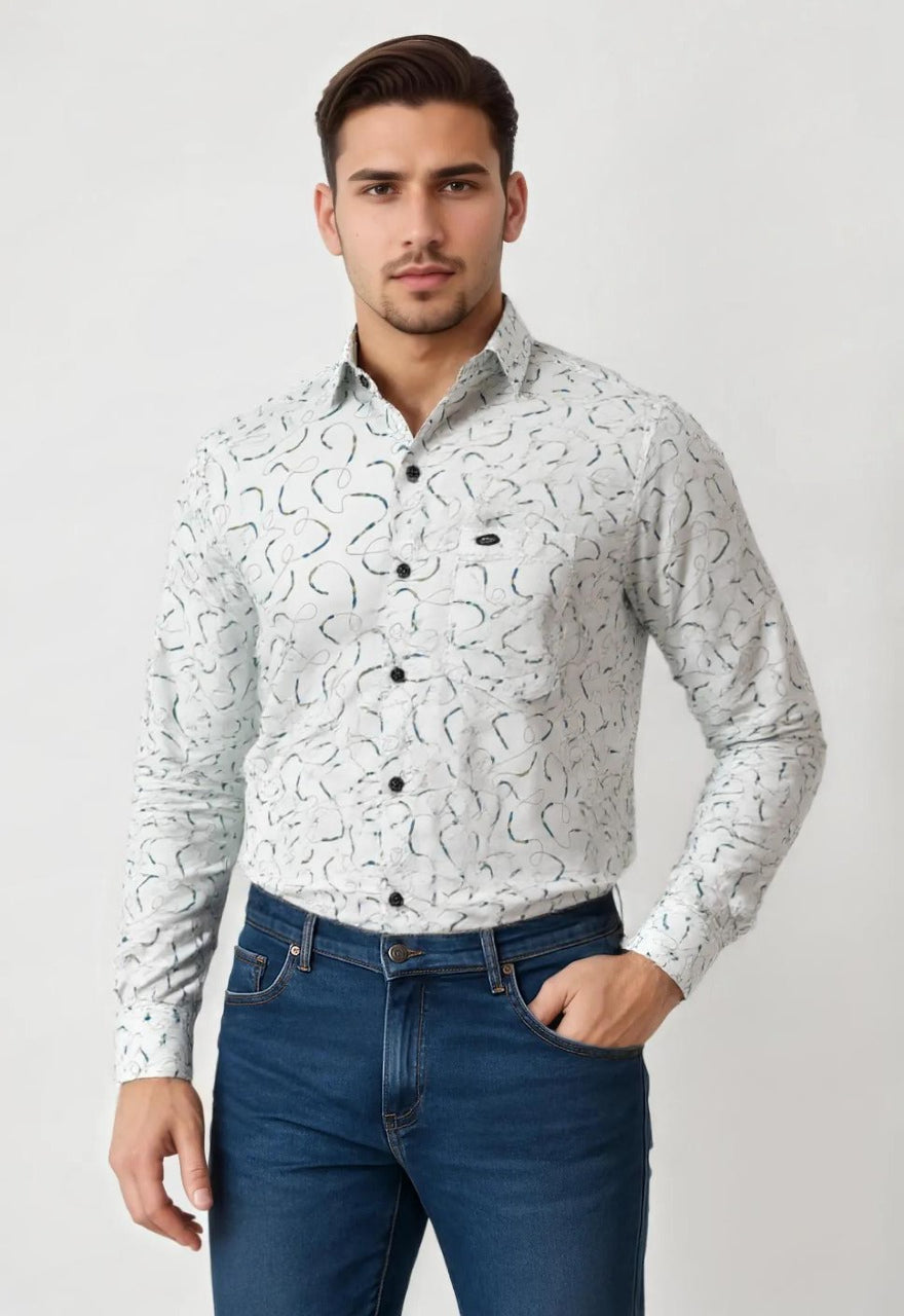 High Quality Satin Printed Shirt #11101