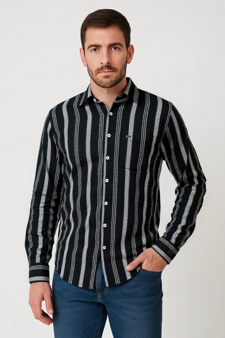 Poly Cotton Striped Shirt #61889