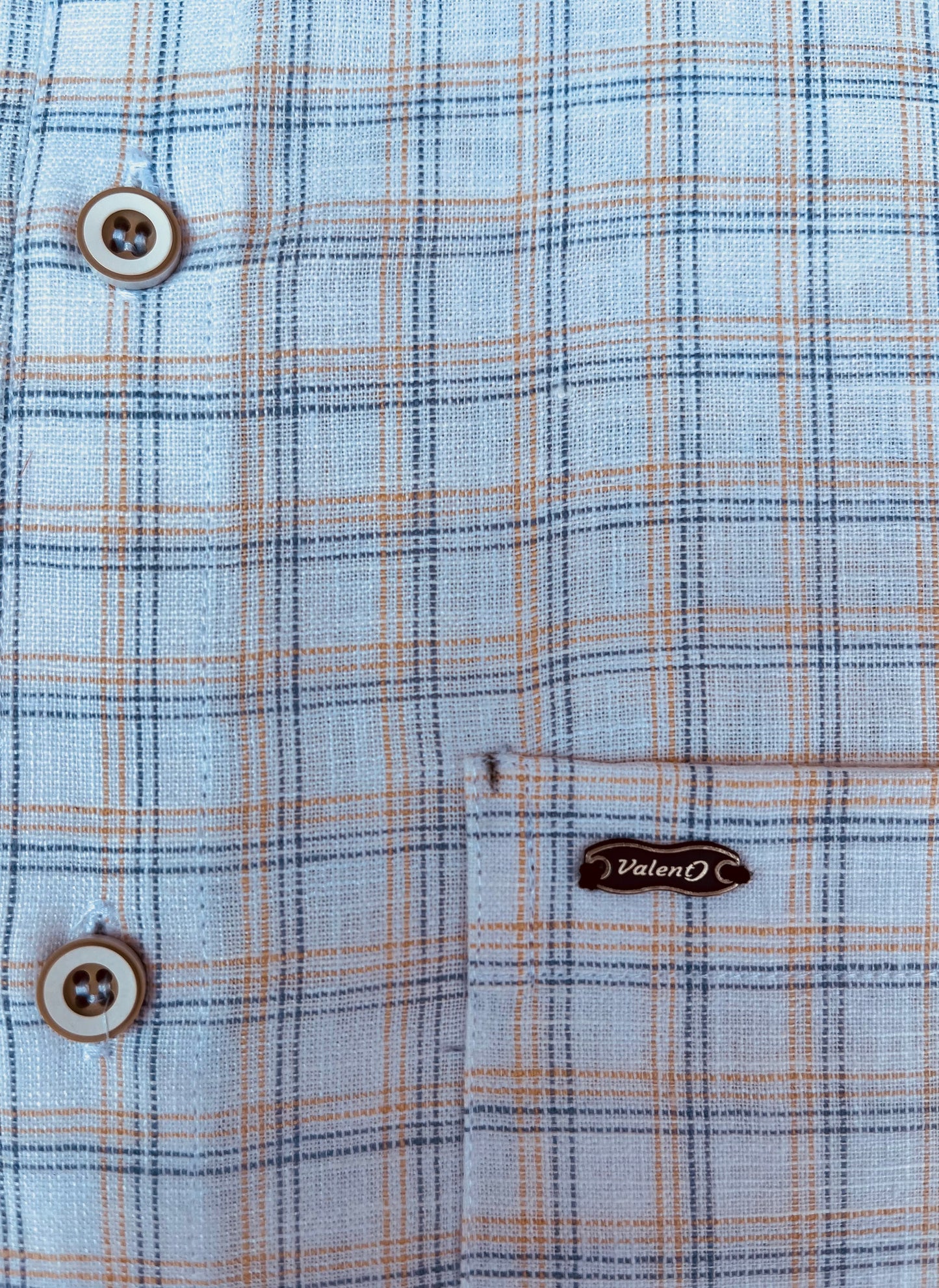 Linen base Chex Shirt #41909