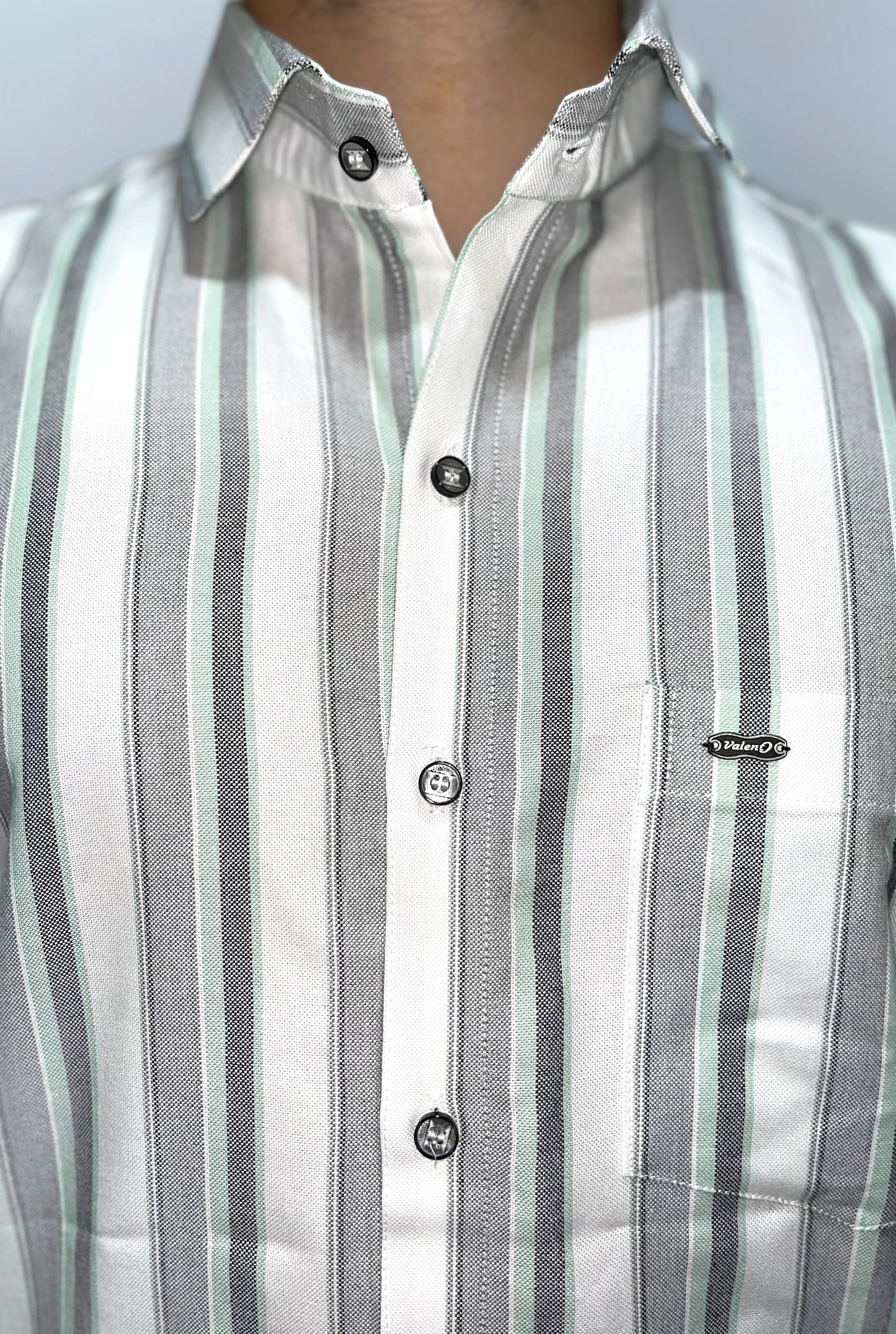 High Quality Poly Cotton Striped Shirt #61805