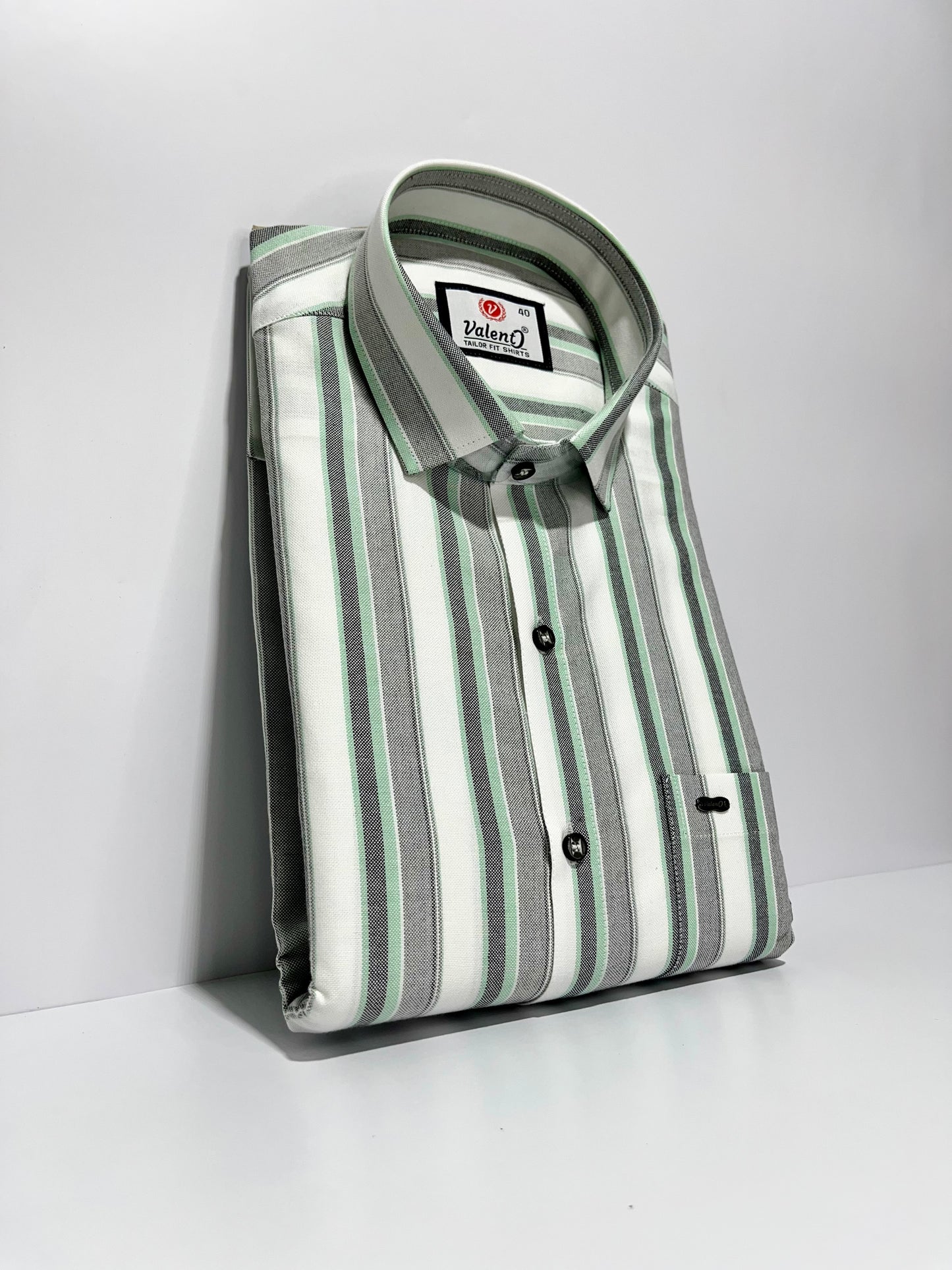 High Quality Poly Cotton Striped Shirt #61805