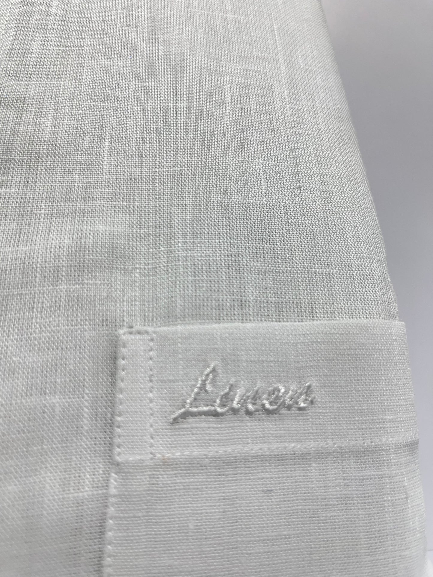 Pure White Line Fabric Shirt #3575