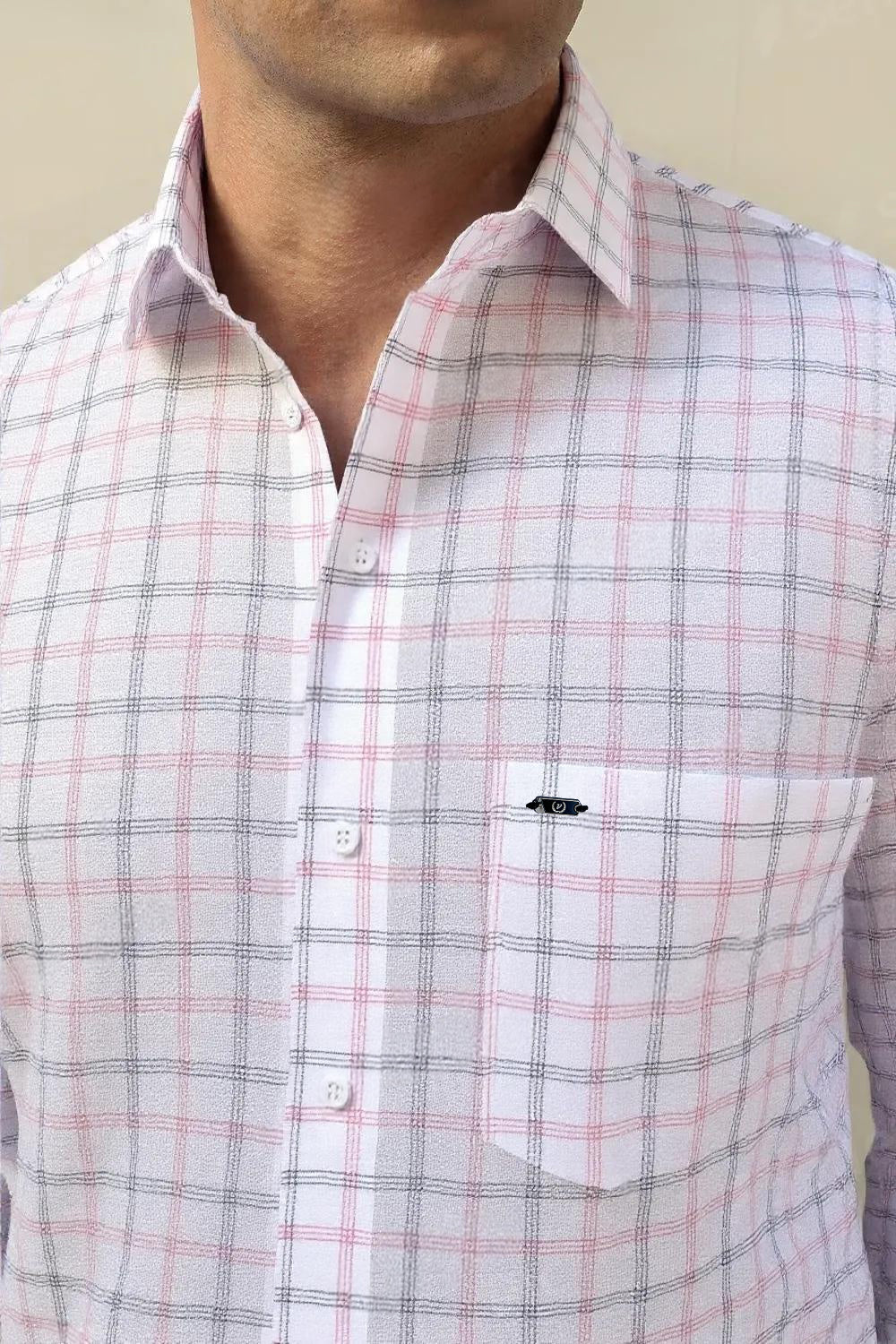 Linen Base Chex Shirt #41907