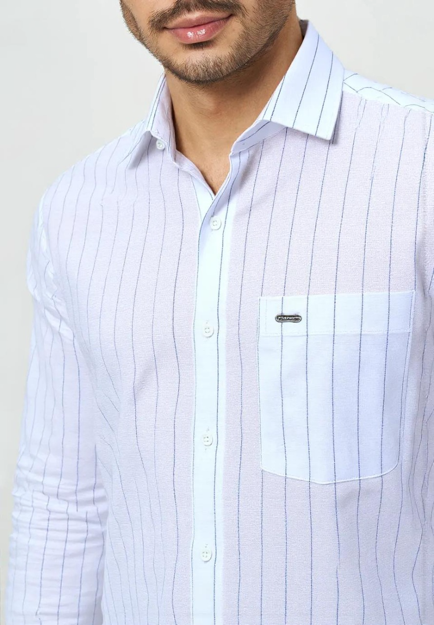 Linen Base Striped Shirt #61914