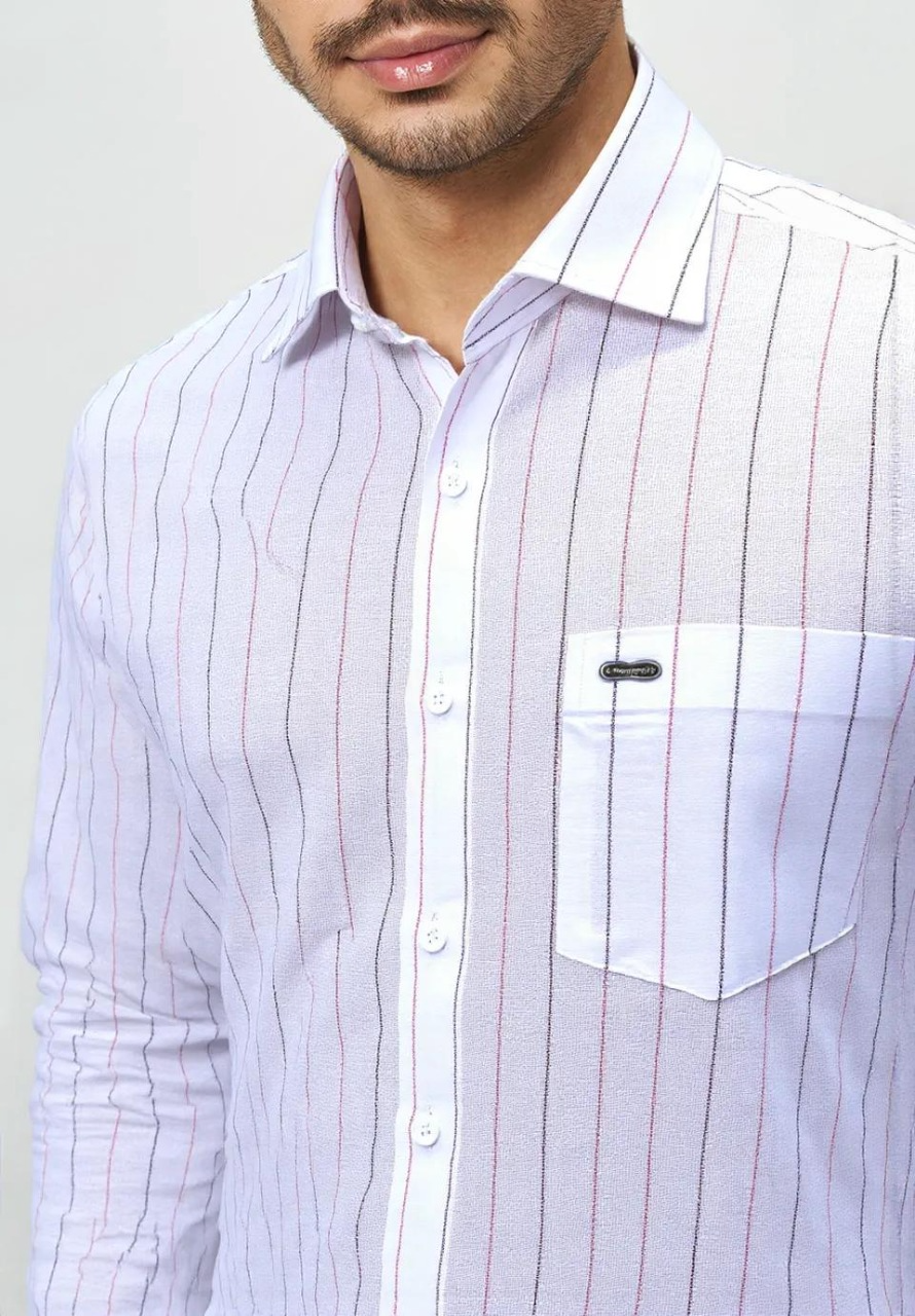 Linen Base Striped Shirt #61914