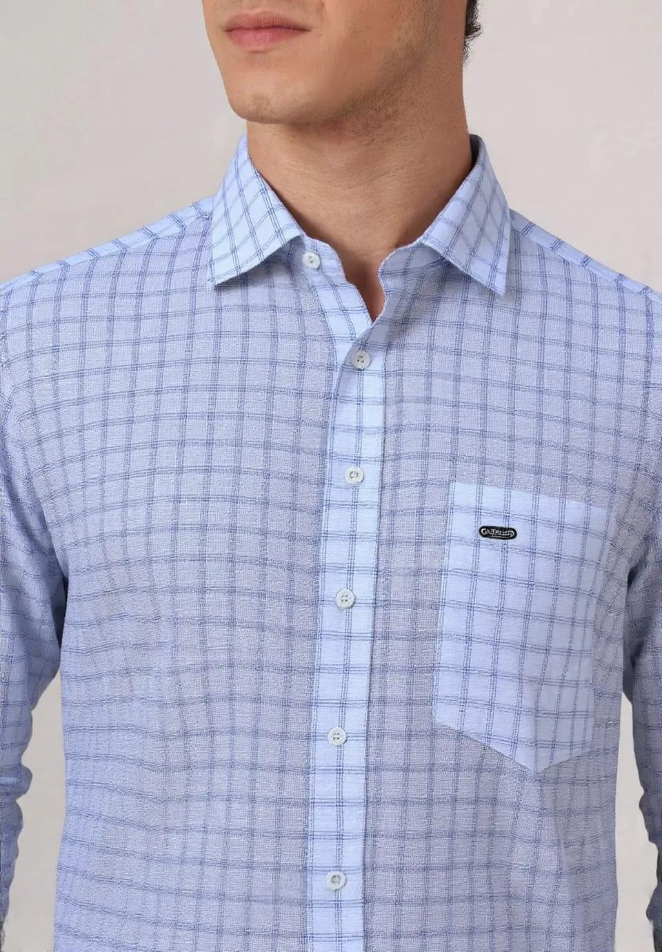 Linen Base Chex Shirt #41911