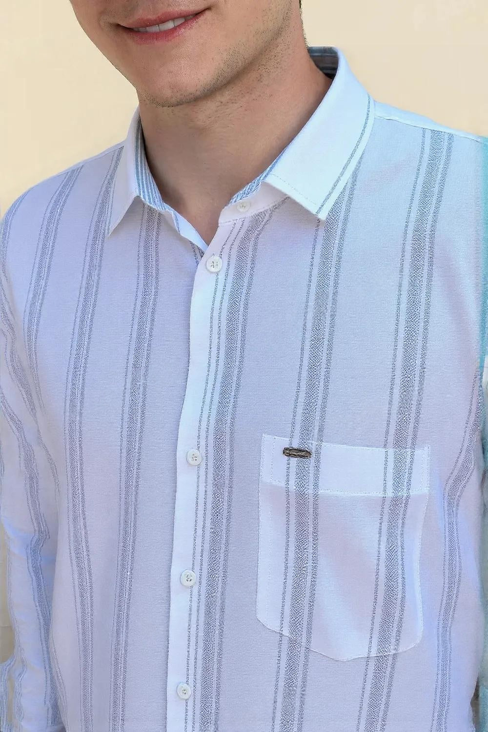 Cotton Striped Shirt #61932