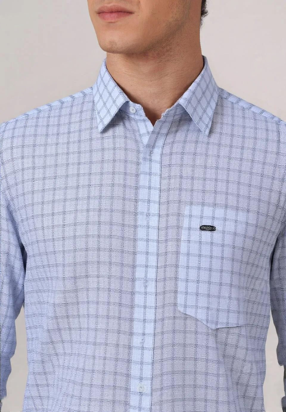 Linen Base Chex Shirt #41911