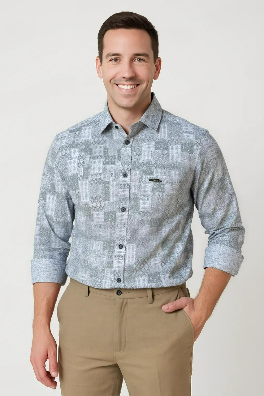 Satin Fine Printed Shirt #11944