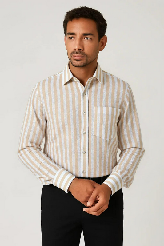 Linen Base Striped Shirt #61949