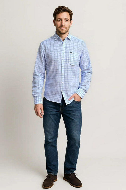 Linen Base Chex Shirt #41911