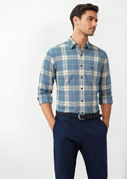 Cotton Slub Chex Shirt #41974