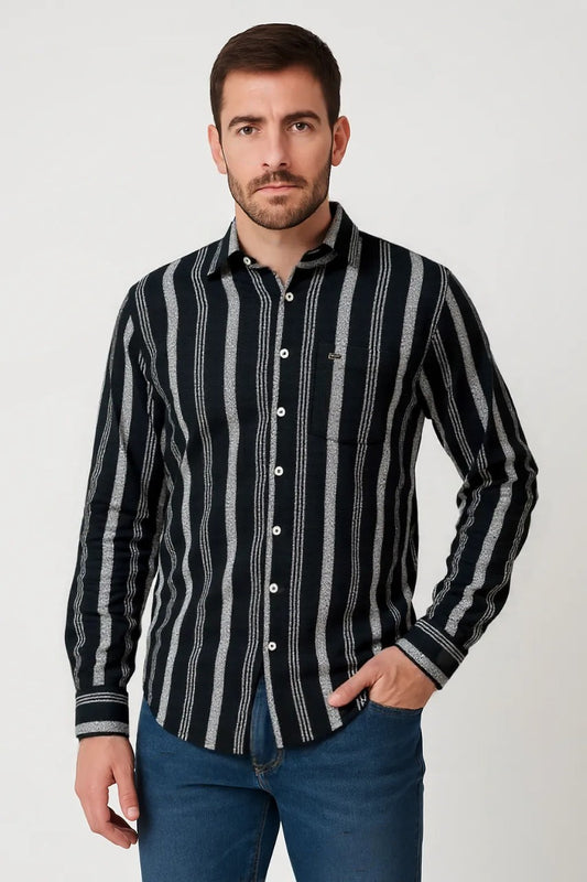 Poly Cotton Striped Shirt #61889