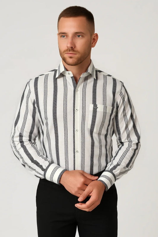 Poly Cotton Striped Shirt #61889