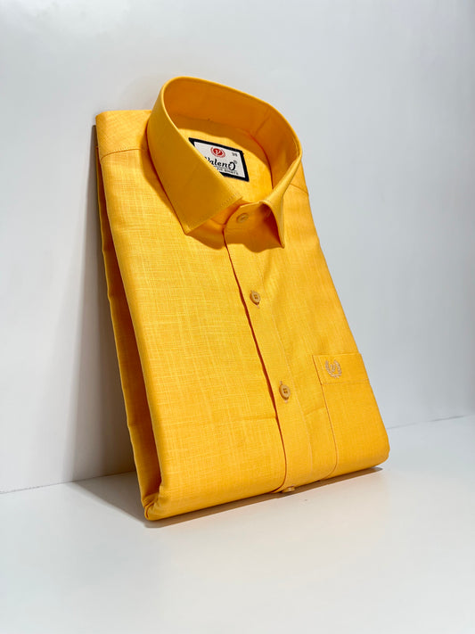 Linen Base Cotton Solid Shirt #21948/1