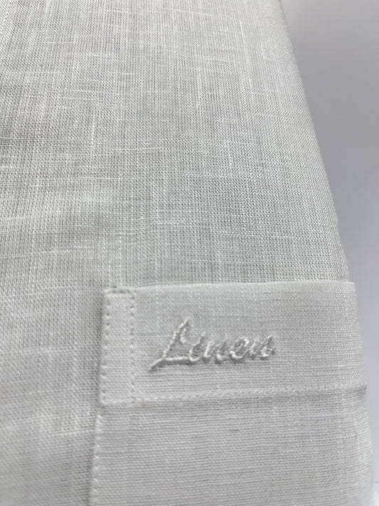 Pure White Line Fabric Shirt #3575