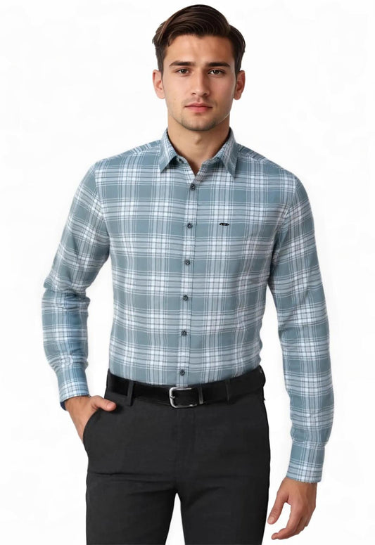 Textured Cotton Chex Shirt #41927