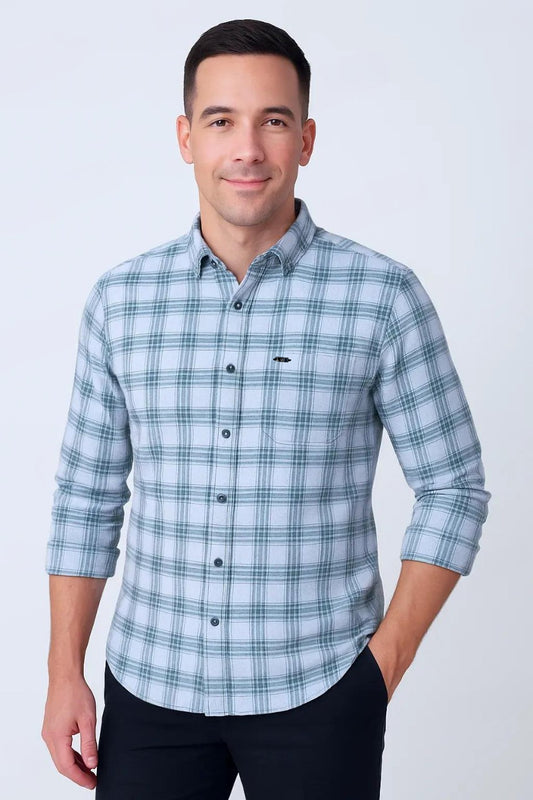 Textured Cotton Chex Shirt #41927